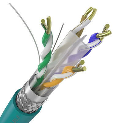 4 pares del cable de 23AWG 550Mhz RJ45 Cat6a FTP, Ethernet doble Cat6a del cable del escudo
