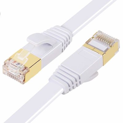El remiendo plano del ordenador Cat7 telegrafía el escudo de SFTP con el conector RJ45
