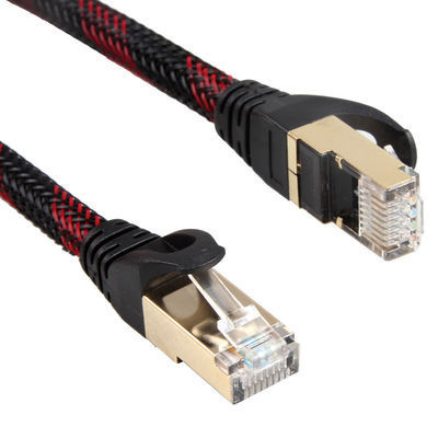 AWG 28 Lan Cable trenzado negro rojo, gato estable de alta velocidad 7 del cordón de remiendo