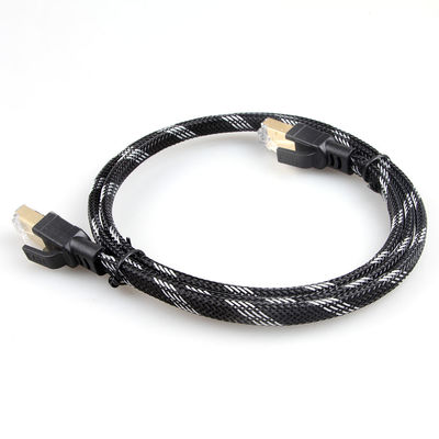Cable resistente de la red de Rj45 Cat8, gato trenzado de nylon 8 del cordón de remiendo
