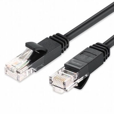 Cable negro del cordón de remiendo del CCA UTP FTP Cat5e con el conector macho RJ45