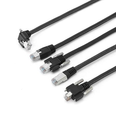 Cable de Ethernet industrial de la cámara de Cat6A S/FTP RJ45 8P con el tornillo GigE de la cerradura