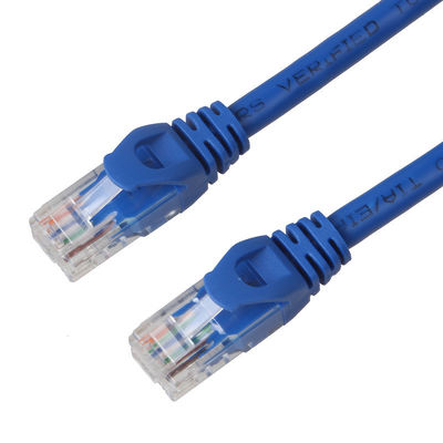 Chaqueta de PVC azul del cordón de remiendo 24AWG Cat6 BC7/0.2 UTP con el conector 8P8C