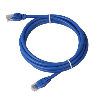 Chaqueta de PVC azul del cordón de remiendo 24AWG Cat6 BC7/0.2 UTP con el conector 8P8C