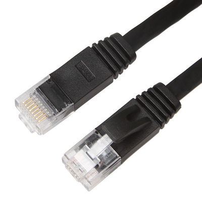 Cable plano estable a prueba de mal tiempo del Internet, cable del remiendo del gato negro 6 del ordenador