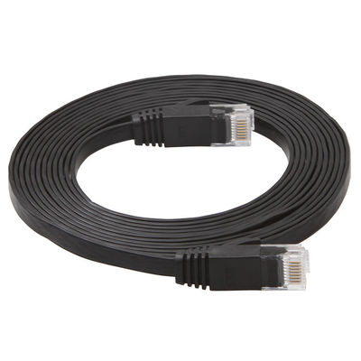 Cable plano estable a prueba de mal tiempo del Internet, cable del remiendo del gato negro 6 del ordenador