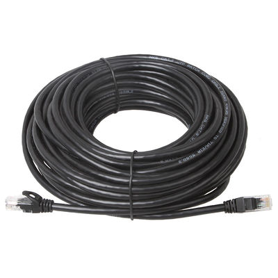 Cordón de remiendo negro de Cat6 Cat6a para Gigabit Ethernet 650MHz 100W PoE RJ45 UTP