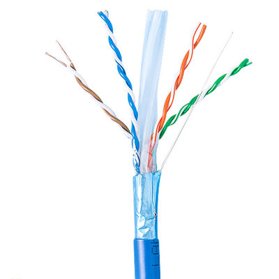 Cobre desnudo sólido Cat6a Lan Cable Shielded Riser el 1000ft 23AWG azul 750MHz PoE++