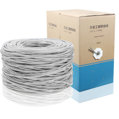 El cable de Ethernet durable de la red de 23AWG Cat5e, 4 pares el 1000ft UTP protegió el cable