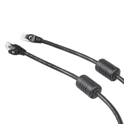 Gato 6, del cable de Ethernet del negro 24AWG conector RJ45 100 pies de cordón de Ethernet