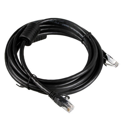 Gato 6, del cable de Ethernet del negro 24AWG conector RJ45 100 pies de cordón de Ethernet