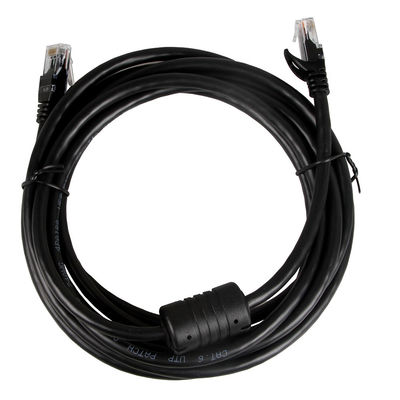 Gato 6, del cable de Ethernet del negro 24AWG conector RJ45 100 pies de cordón de Ethernet