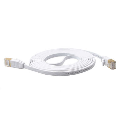 Ethernet Lan Cables White With Gold de la red Cat6 protegió los conectores de Snagless Rj45