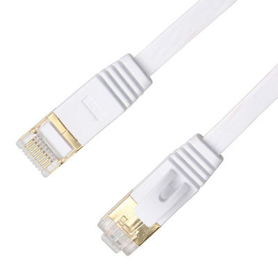 Ethernet Lan Cables White With Gold de la red Cat6 protegió los conectores de Snagless Rj45
