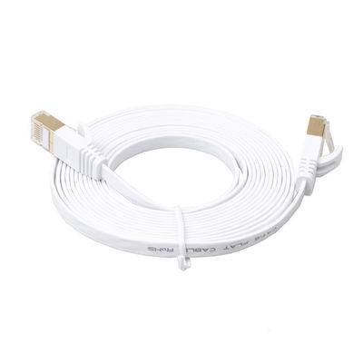 Ethernet Lan Cables White With Gold de la red Cat6 protegió los conectores de Snagless Rj45