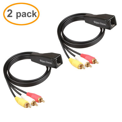 Cable de extensión femenino estable de 3 audios RCA, RCA multiusos al adaptador RJ45