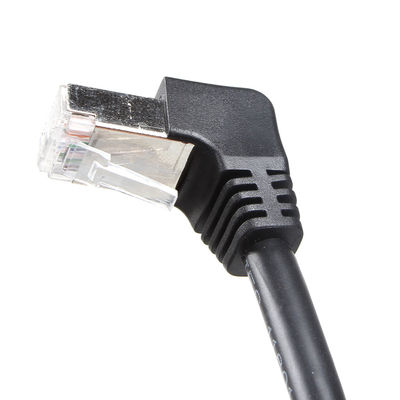 Cable práctico del gato 6 STP derecho a los 90 grados anguloso hacia abajo