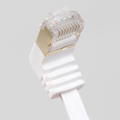 Cable Ethernet plano blanco estable Cat6, cable Gigabit Ethernet práctico