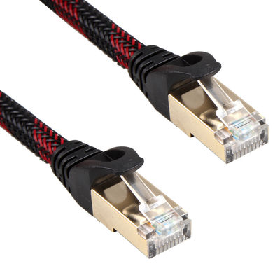 AWG 28 Lan Cable trenzado negro rojo, gato estable de alta velocidad 7 del cordón de remiendo