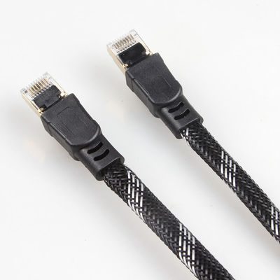 Cable resistente de la red de Rj45 Cat8, gato trenzado de nylon 8 del cordón de remiendo
