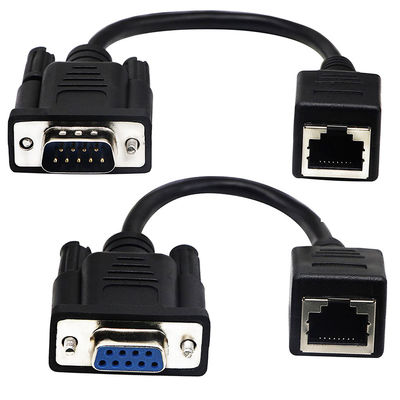Cat5 Cat6 RJ45 al cable RS232, DB9 9 Pin Industrial Ethernet Cable Assemblies