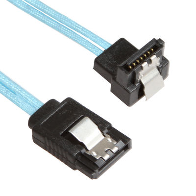 8 cable de extensión azul de SATA 3 de la pulgada, derecho a SATA recto 3 cordones