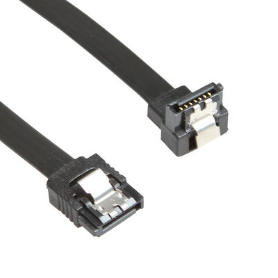 12 cable de transmisión de SATA 3 de los datos de la pulgada 90 grados de ángulo recto con la fijación del cierre