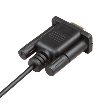 Establo negro del cable DB9 Pin Female To DC 3.5m m del arnés de cable RS232