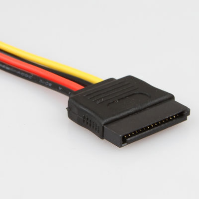 Divisor hembra-varón Molex 4 Pin Durable del cable del disco duro de Y SATA