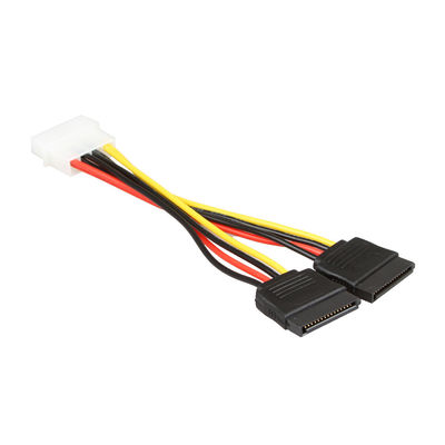 El arnés del cable de alimentación del OEM SATA telegrafía SATA 1 a 2 4 Pin Molex Connecter To 2