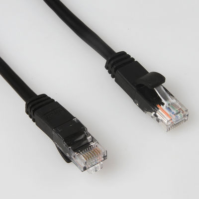 Cable negro del cordón de remiendo del CCA UTP FTP Cat5e con el conector macho RJ45