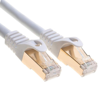 cordón de remiendo de los 0.5-90m RJ45, cable de Ethernet del gato 7 del blanco del escudo doble