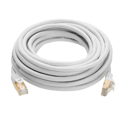 cordón de remiendo de los 0.5-90m RJ45, cable de Ethernet del gato 7 del blanco del escudo doble