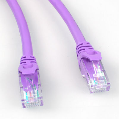 Aislamiento púrpura del HDPE del cordón de remiendo de Rj45 Cat6a para la pantalla LED de la red