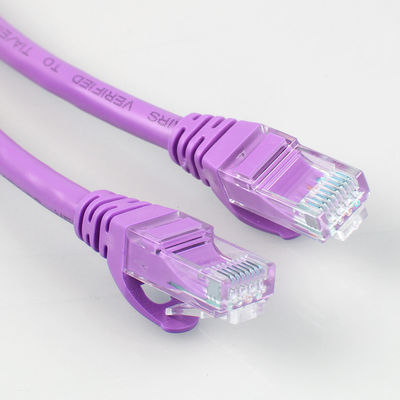 Aislamiento púrpura del HDPE del cordón de remiendo de Rj45 Cat6a para la pantalla LED de la red
