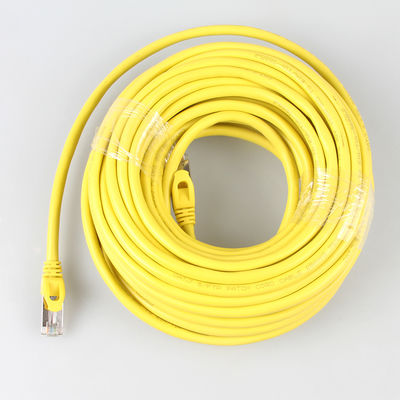 Cable al aire libre amarillo Cat7 SSTP, cordón de remiendo práctico de 26AWG LSZH