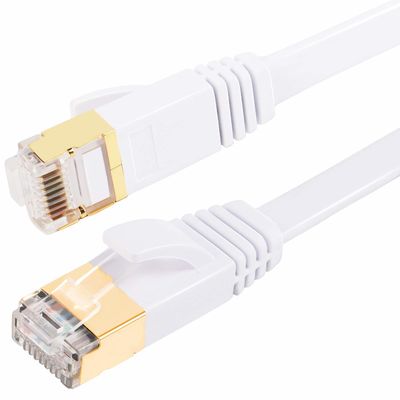 El remiendo plano del ordenador Cat7 telegrafía el escudo de SFTP con el conector RJ45