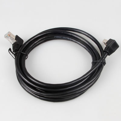 El cordón de remiendo estable Cat7 del OEM 90 grados a 270 grados hacia arriba pescó con caña