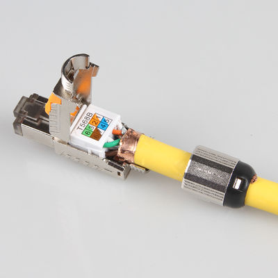 Cable terminado campo STP del gato 7, cable modular del remiendo del gato 7 del enchufe de la red de RJ45 8P8C