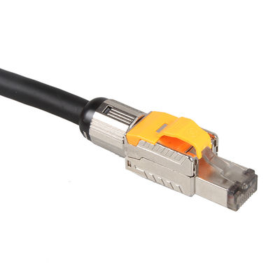 Cable del remiendo del ángulo recto Cat8 del ODM con el conector modular del enchufe de Toolless