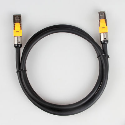 Cable del remiendo del ángulo recto Cat8 del ODM con el conector modular del enchufe de Toolless