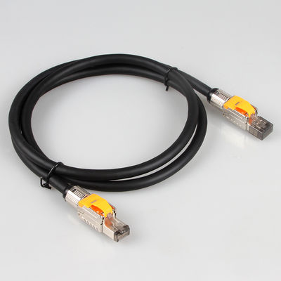 Cable del remiendo del ángulo recto Cat8 del ODM con el conector modular del enchufe de Toolless